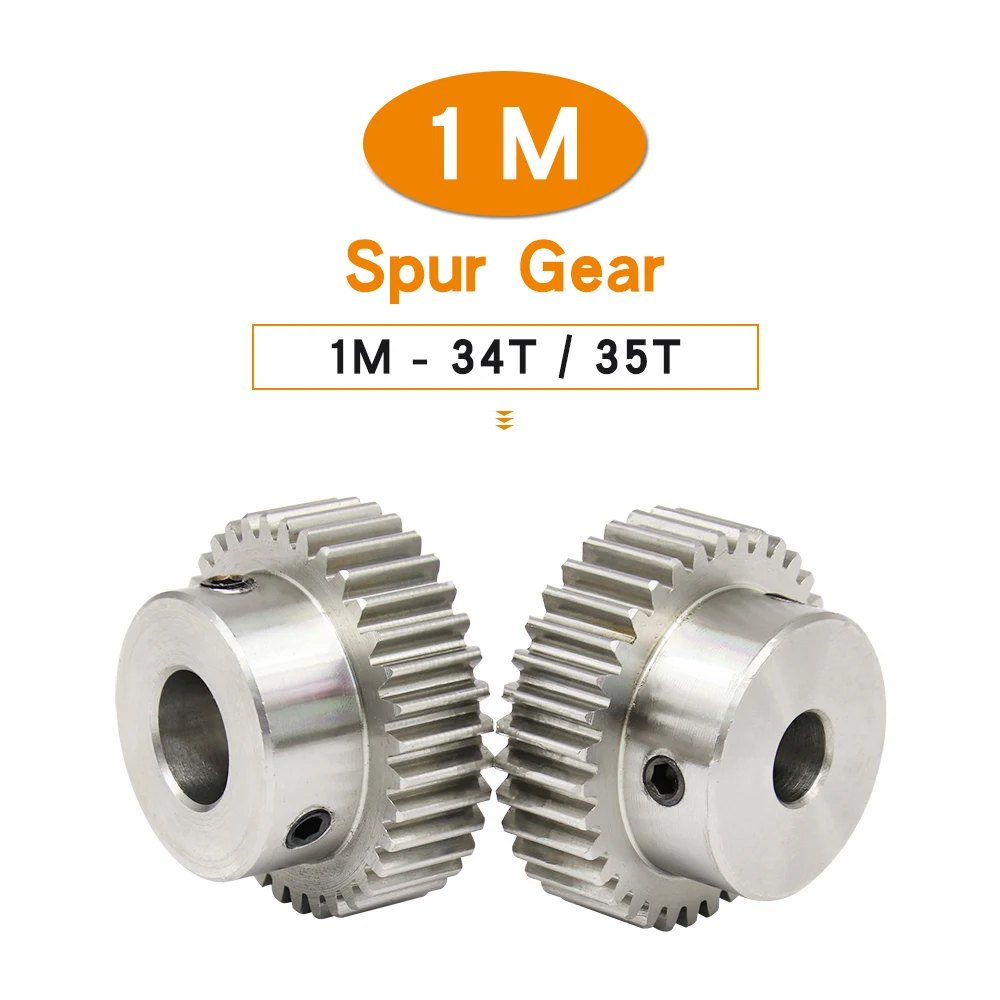 

1 Piece Gear Wheel 1M-34T/35T Bore Size 8/10/12/14 mm 304 Stainless Steel Pinion Gear Teeth Thickness 10 mm Total Height 20 mm