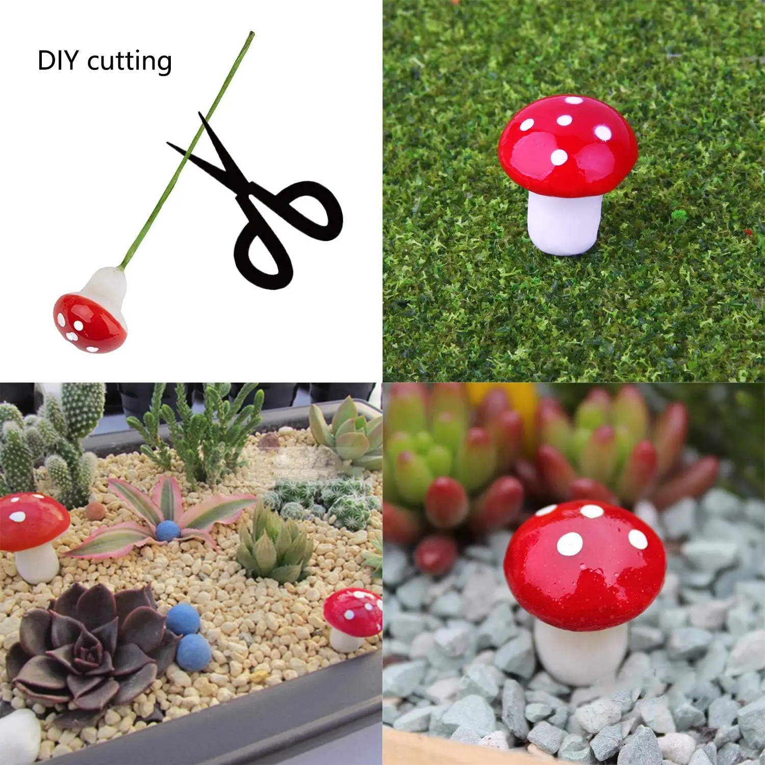 30 stks/partij Kleurrijke Kunstmatige Mini Paddestoel Model Fairy Garden Plant Action Figure Miniatuur Ambachten Decoraties Stakes Craft