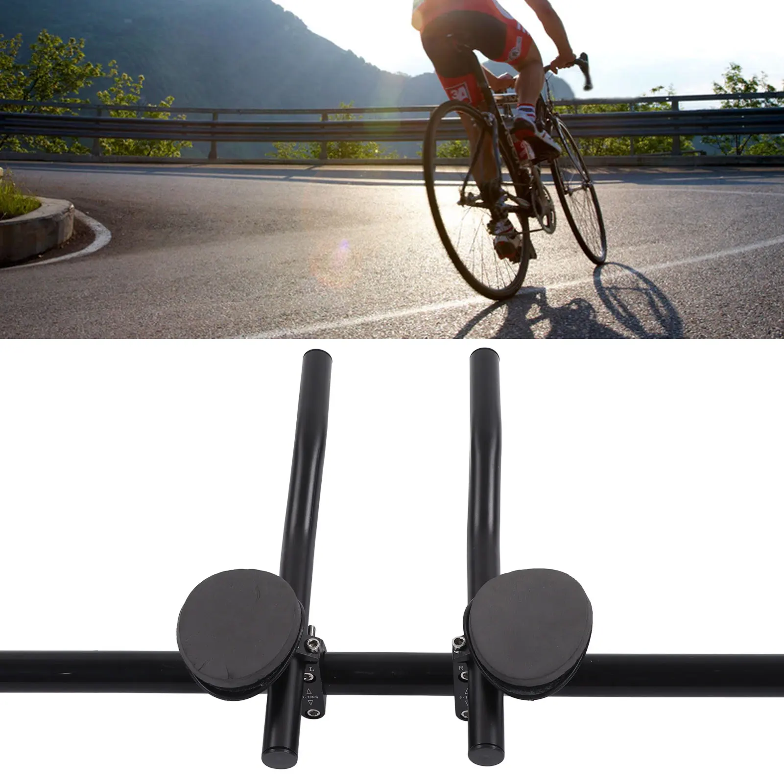 

Подлокотник для велосипеда, разделенная подставка для велосипеда, подлокотник из алюминиевого сплава, расслабляющая штанга с губчатой накладкой для езды на большие расстояния