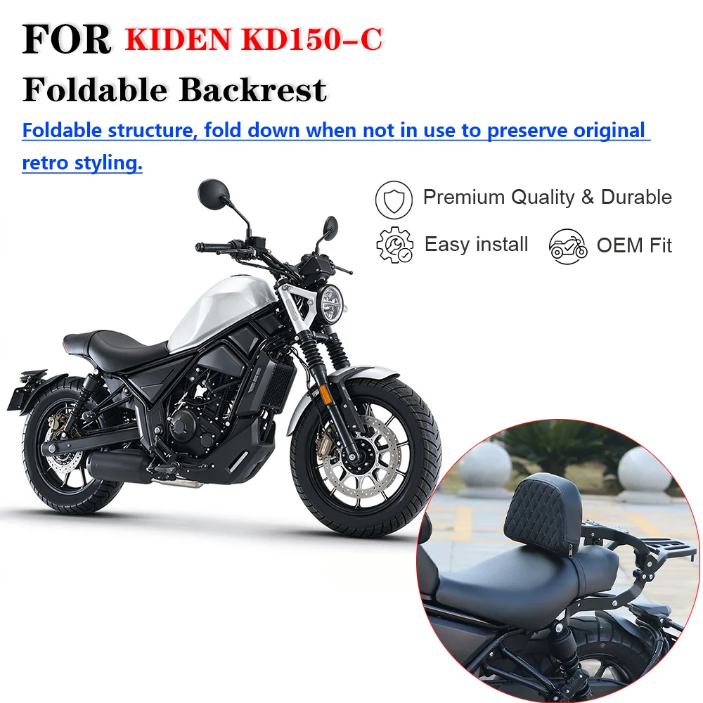 Motorcycle Modified Folding Passenger Backrest Sissy Bar For KIDEN KD150-C KD150C Rider Pillion Waist Support Accessories