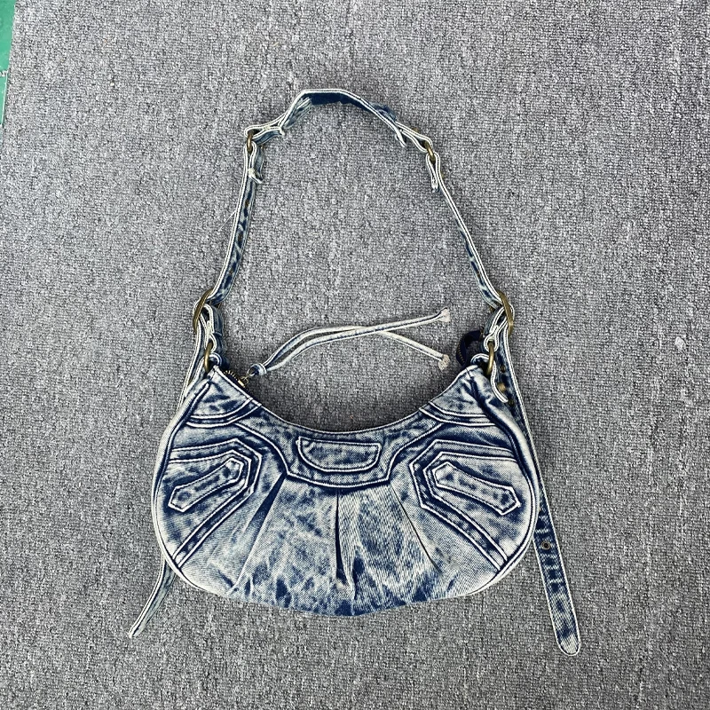 Denim Shoulder Bags for Women Luxury Designer Hobo Handbags and Wallets Large Capacity Handbags 2024 Fashion Trend Underarm Bags