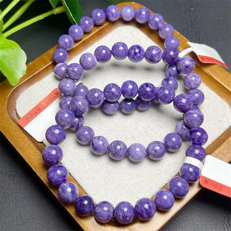 Natural Charoite Bracelet Gemstone Fashion Crystal Healing For Women Jewelry Wrist Gift 1PCS 9/11MM