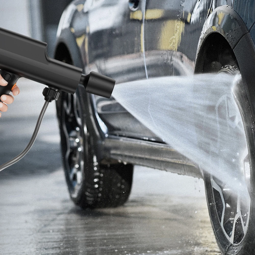 Portable High-pressure Water Gun Car Wash Machine  Outdoor Garden Watering Wall and Road Washing Sprayer With Foam Pot