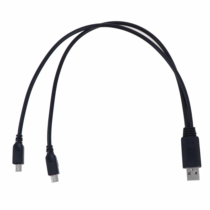 USB 2.0 male to male dual micro usb splitter y charging data cable