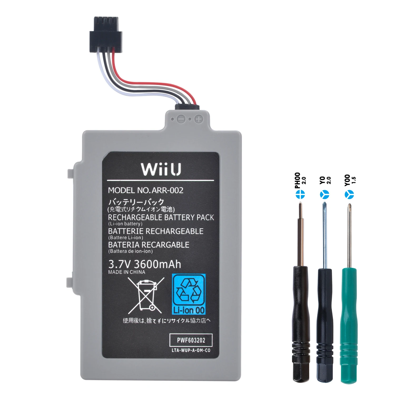 3600mAh ARR-002 Wii U Gamepad Battery for Nintendo Wii U Controller WUP-010 WUP-012 Replacement Battery Pack