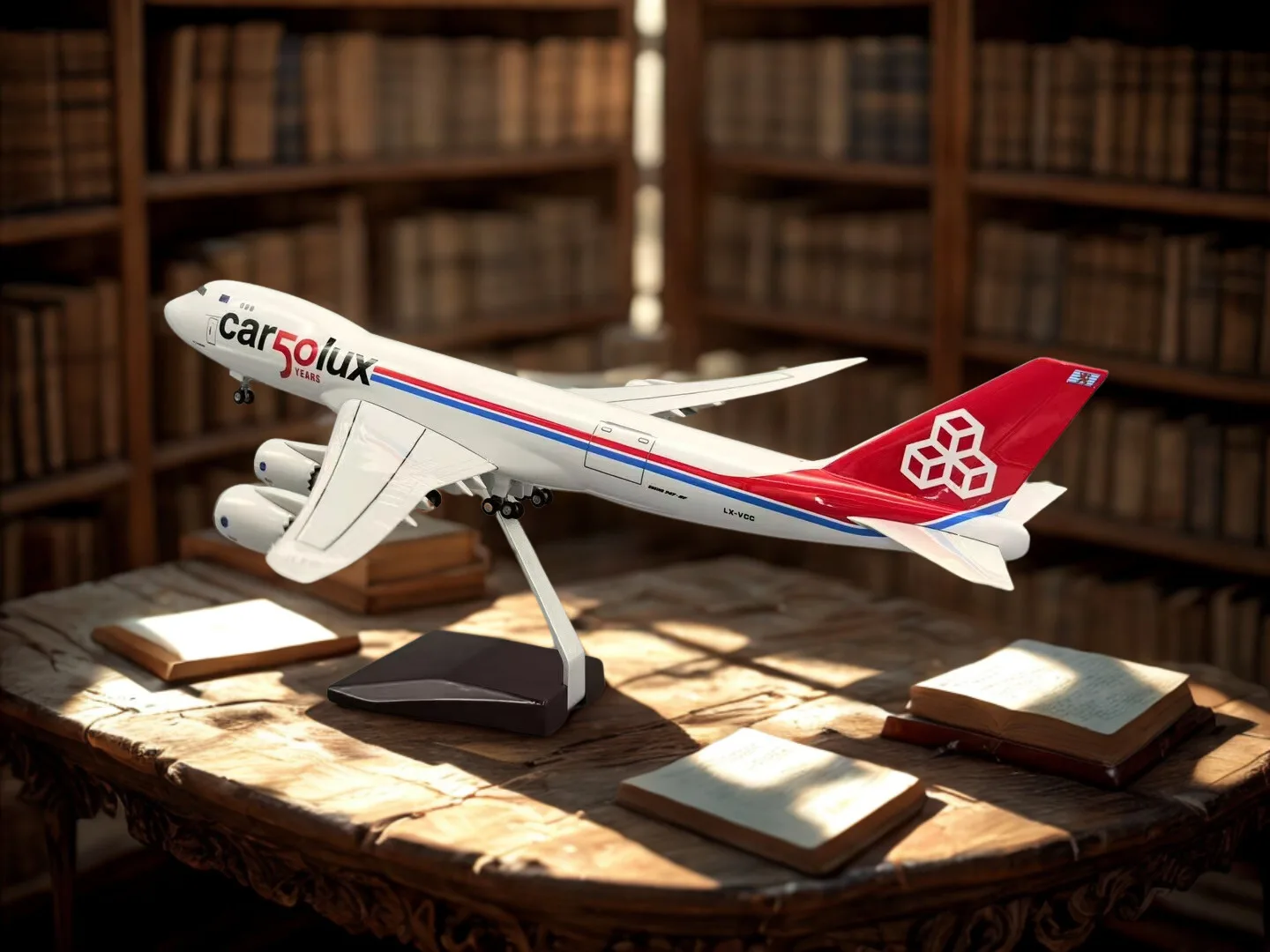 

47CM 747-8F Luxembourg Cargo Airlines Plane Transport Diecast Airplanes Resin Plane Model Toys Collection Fans