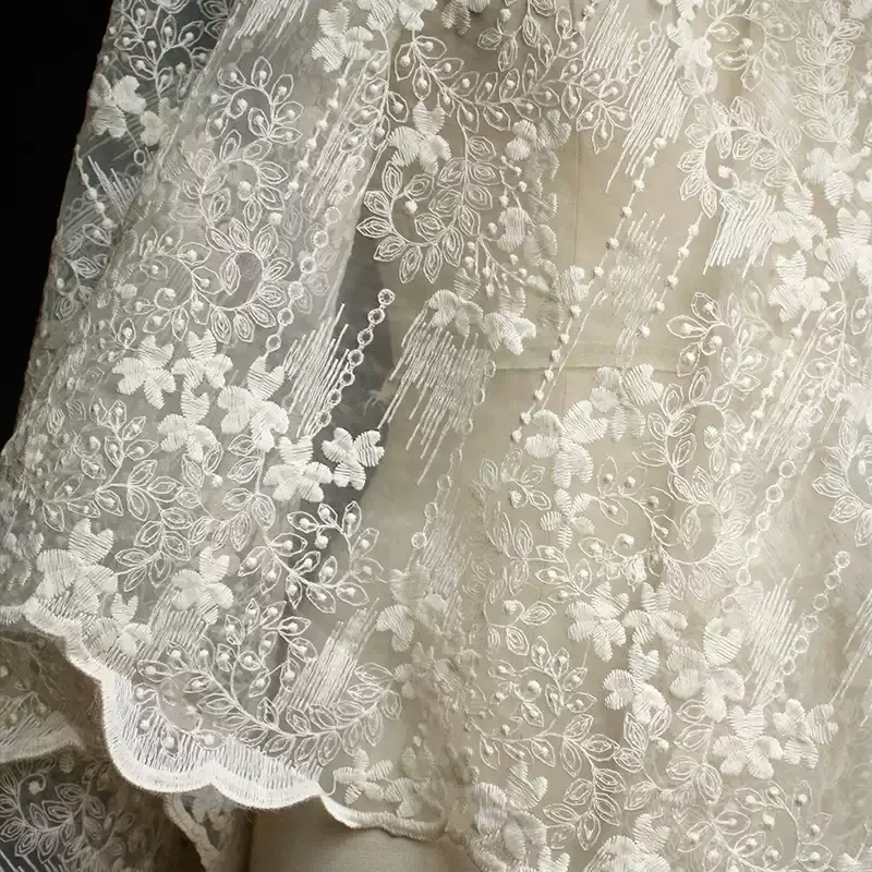 

1 ярд цветок кружево вышивка жаккардовая ткань свадебное платье тюль юбка материал ткани для пэчворка kumas telas por metros