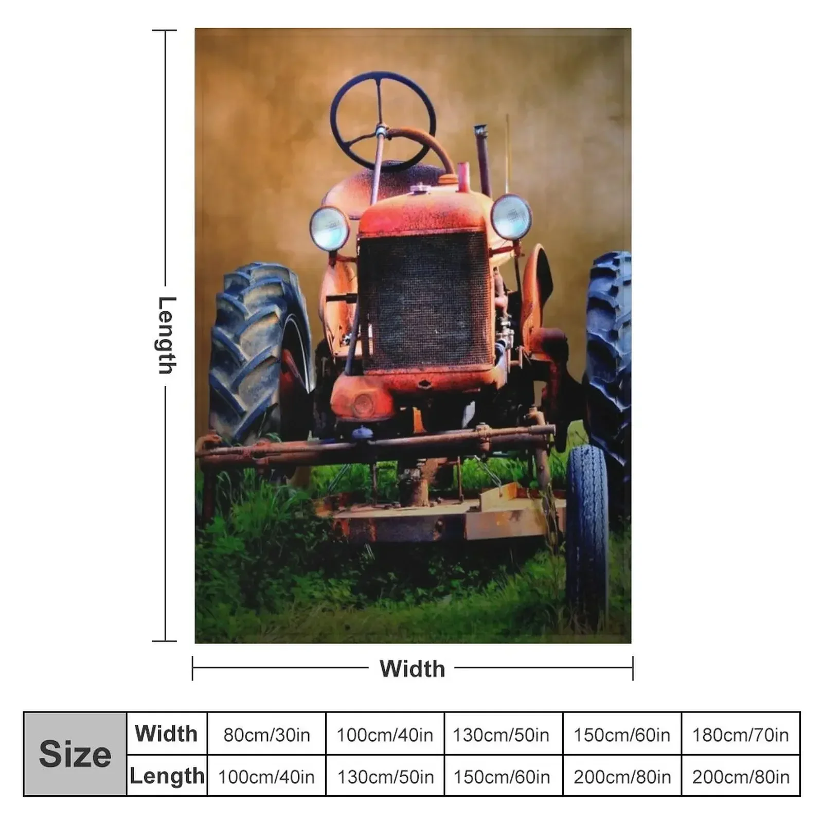 Rusty Old Tractor Throw Blanket blankets ands Softest Personalized Gift Blankets