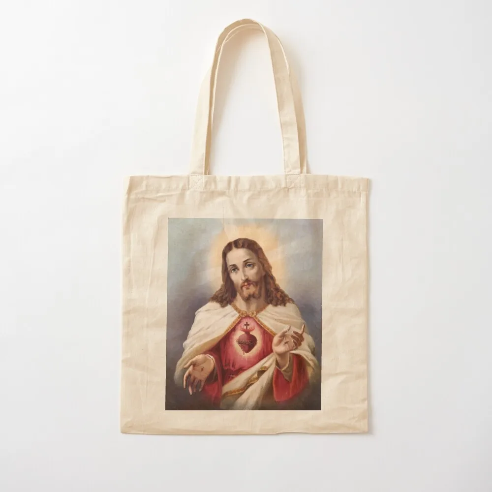 

Сакральное сердце Иисуса, Sacratissimum Cor Iesu Tote Bag женская сумка для покупок сумки-тоут тканевые сумки Большая сумка Canvas Tote