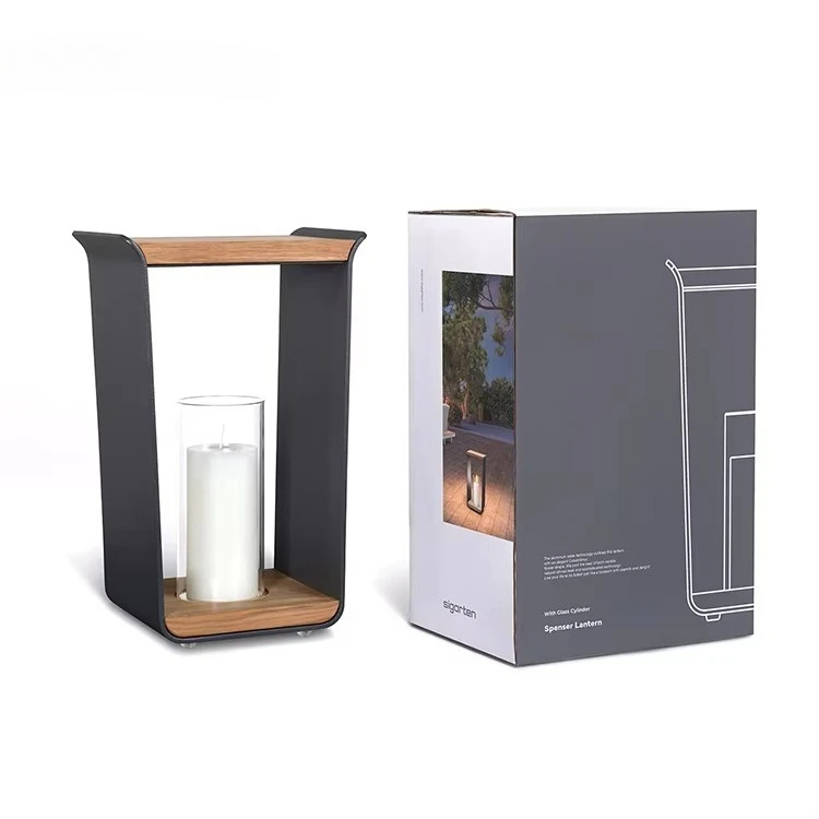 Discount Teak + Aluminum Outdoor Lantern Garden Candle Light Suitable for Courtyard Wedding Party Birthday Indoor Outdoor