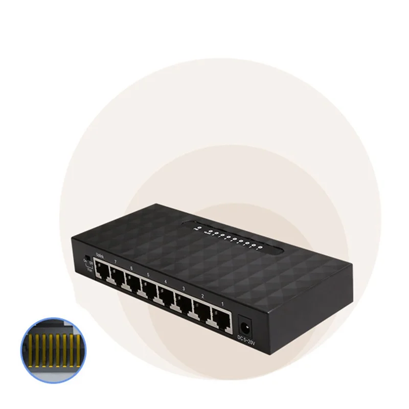 Новый! !8-портовый гигабитный коммутатор Ethernet Smart Switcher Высокопроизводительный сетевой коммутатор 1000 Мбит/с RJ45-концентратор Интернет-инжектор