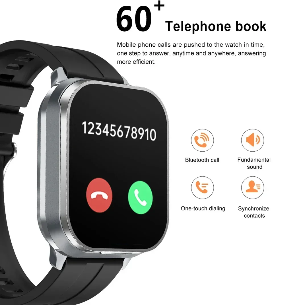 Смарт-часы 2-в-1 2025 с наушниками Мужские 2-дюймовые NFC Make Call Multi Sport Упражнения для смартфонов Iphone Android