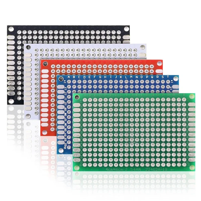 10PCS 4*6cm Double Side Prototype PCB DIY Universal Printed Circuit Board Blue Black Yellow Red Green 4x6cm PCB For Arduino