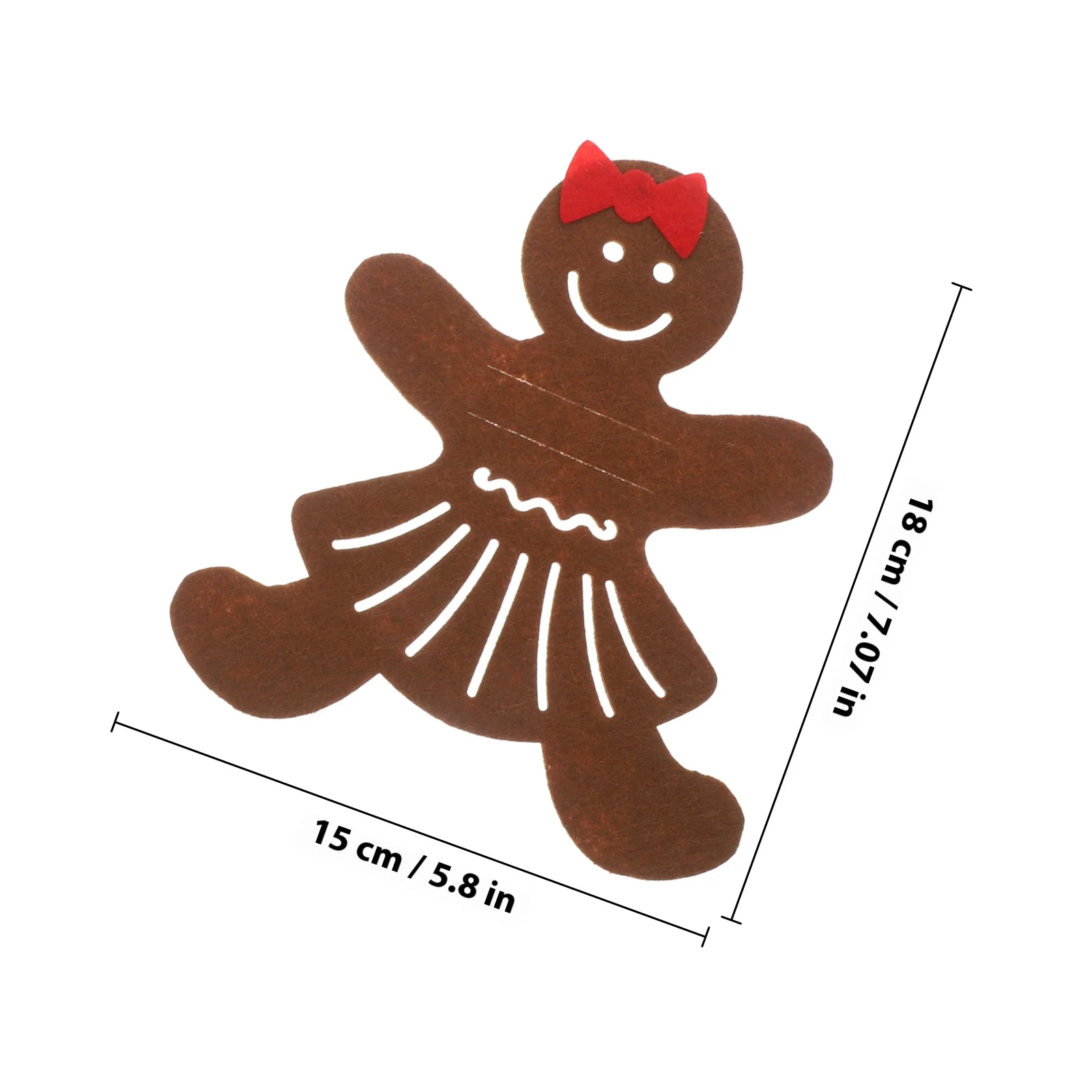 12Pcs Gingerbread Man Cutlery Bags Festive Christmas Table Decoration Reusable Fork and Knife Pouches Banquet Tableware