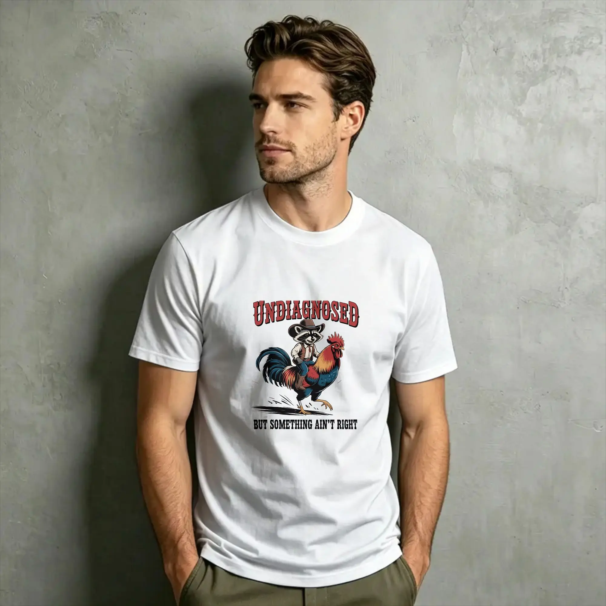 Undiagnosed But Something Ain‘t Right T Shirt Summer  100% Cotton T-Shirts For Men's Casual Tshirt Short-Sleeve Y2K Funny Tees