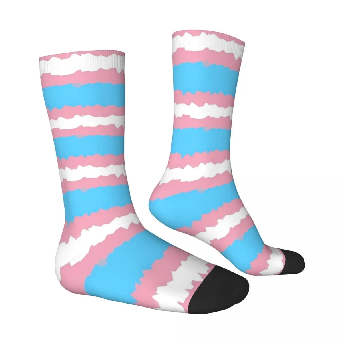 Transgender Pride Flag Lgbt Stockings Design Retro Socks Winter Non Skid Socks Men Skateboard Soft Socks