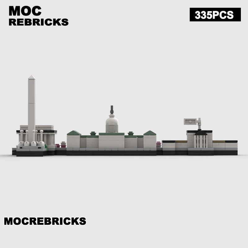 

Washington City Architecture Skyline Building Blocks Model Famous Street View Technology Bricks Assembling Toys Children's Gifts