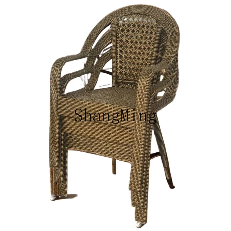 CL Terrace Backrest Rattan Chair Balcony Rattan Chair Casual Home Huge Thick Garden Factory Handwoven Chair Outdoor
