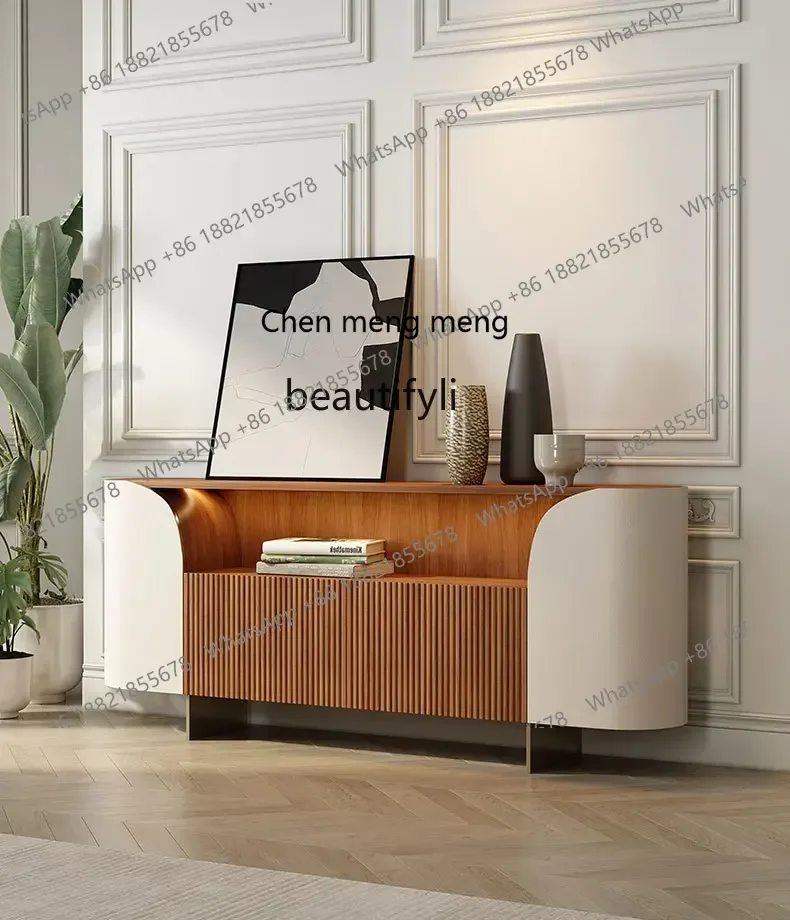 

cc182R Nordic solid wood dining side modern entrance Italian villa living room storage cabinet