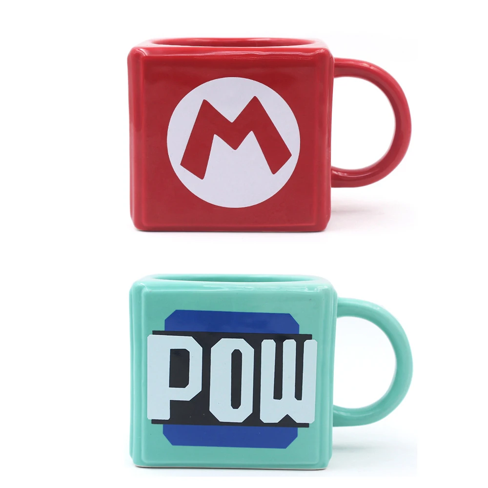 

New Cartoon Creative Square Water Cup Simple Pattern Handmade Women Men Funny Tea Milk Coffee Cup Ceramic Mugs for Family Gifts