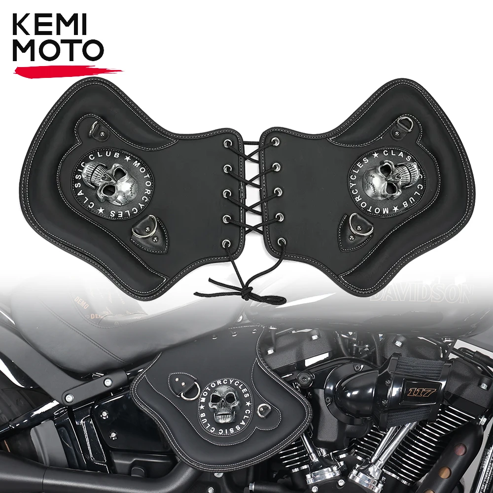 KEMIMOTO moto scudo termico sella laterale in pelle PU deflettore di calore universale moto scarico scudo termico deflettore del vento