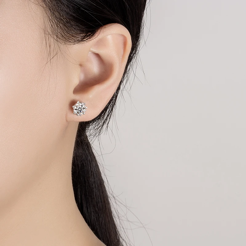 

Серьги PERFANY с муассанитом 0.3-2 карата для женщин, из чистого серебра S925, с шестью крапанами, в форме снежинки, с лабораторным бриллиантом, изысканные свадебные украшения