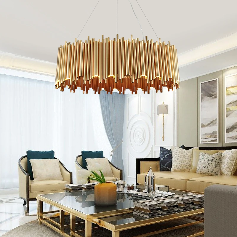 

Modern Led Chandelier Vertical aluminum tube chandelier Living Room Dining Room Bedroom Led Ceiling Chandelier Lighting Fixtures