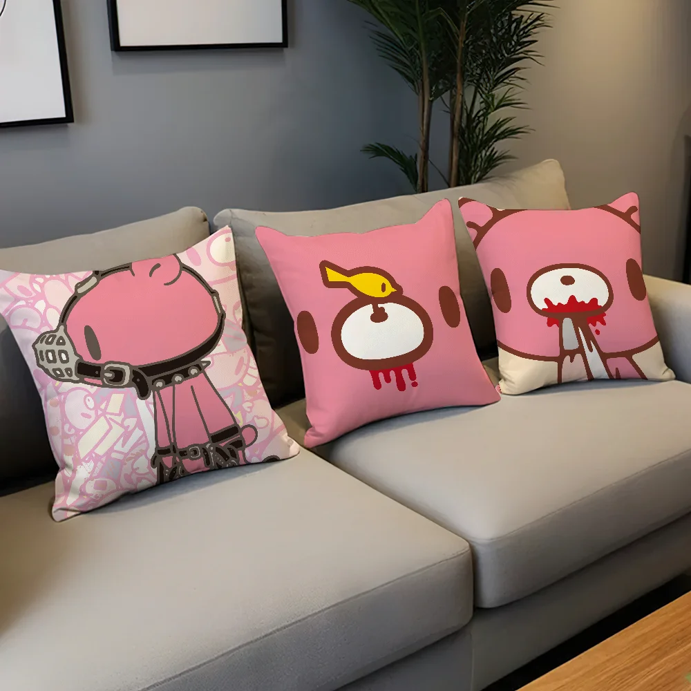 Cartoon Gloomys Bear Pillow Case For Home Bedroom Room Decoration Living Room Sofa Cushion Cover Suitable