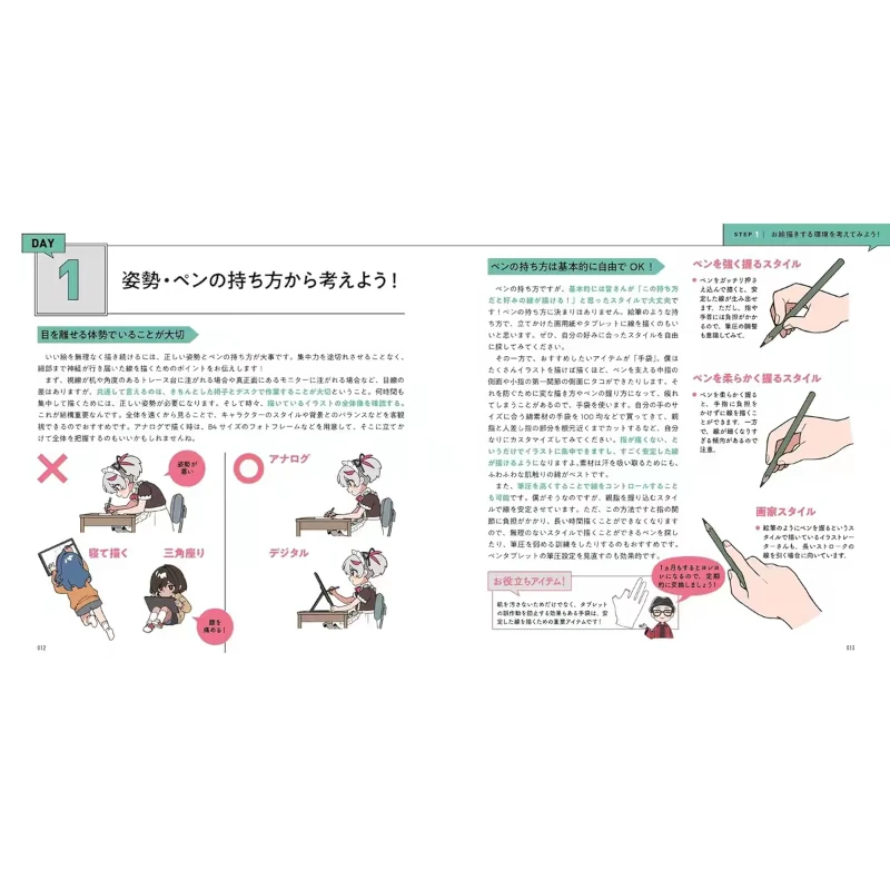 Zdjęcie 6: Praktyka ilustracji Naokiego Saito dla początkujących. Książka z tutorialem ilustracji anime, podstawowe ćwiczenia szkicowania, wydanie japońskie.