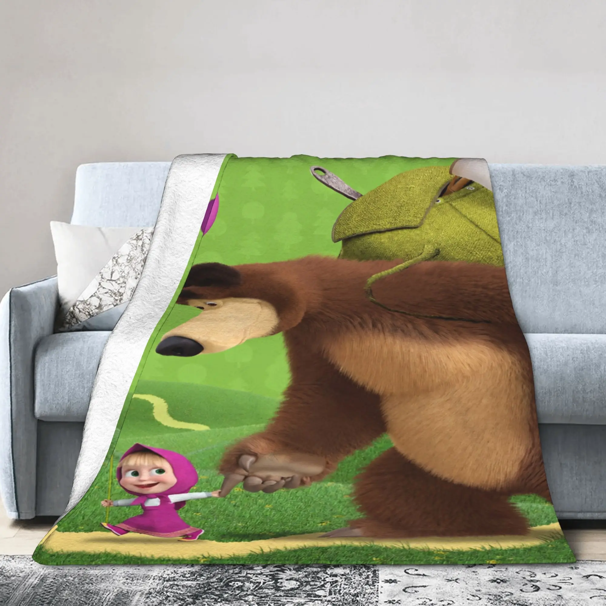 M-Mashas and B-Bears Purple Balloon Blankets Quality Soft Warm  Bedding Throws Winter Kids Adult Home Decor Fluffy Bedspread