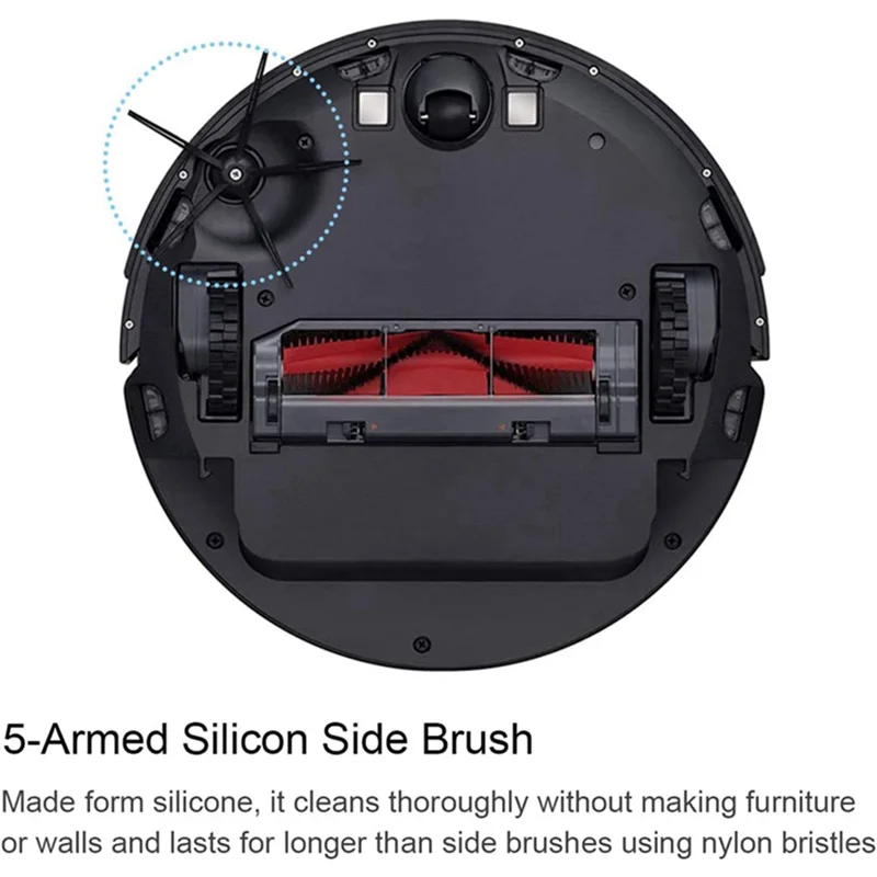 แปรงด้านข้างซิลิโคนสําหรับ Roborock S7 S6 Maxv S6 S6 Pure E4 S4 Max S4 S5 Max S5 หุ่นยนต์เครื่องดูดฝุ่น Parts-A77G