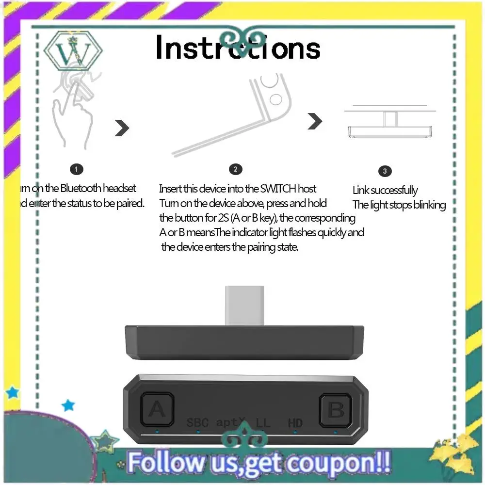 NEW Type-C CSR5.0 Bluetooth 5.0 Audio Adapter Wireless Transmitter For PS4 Switch