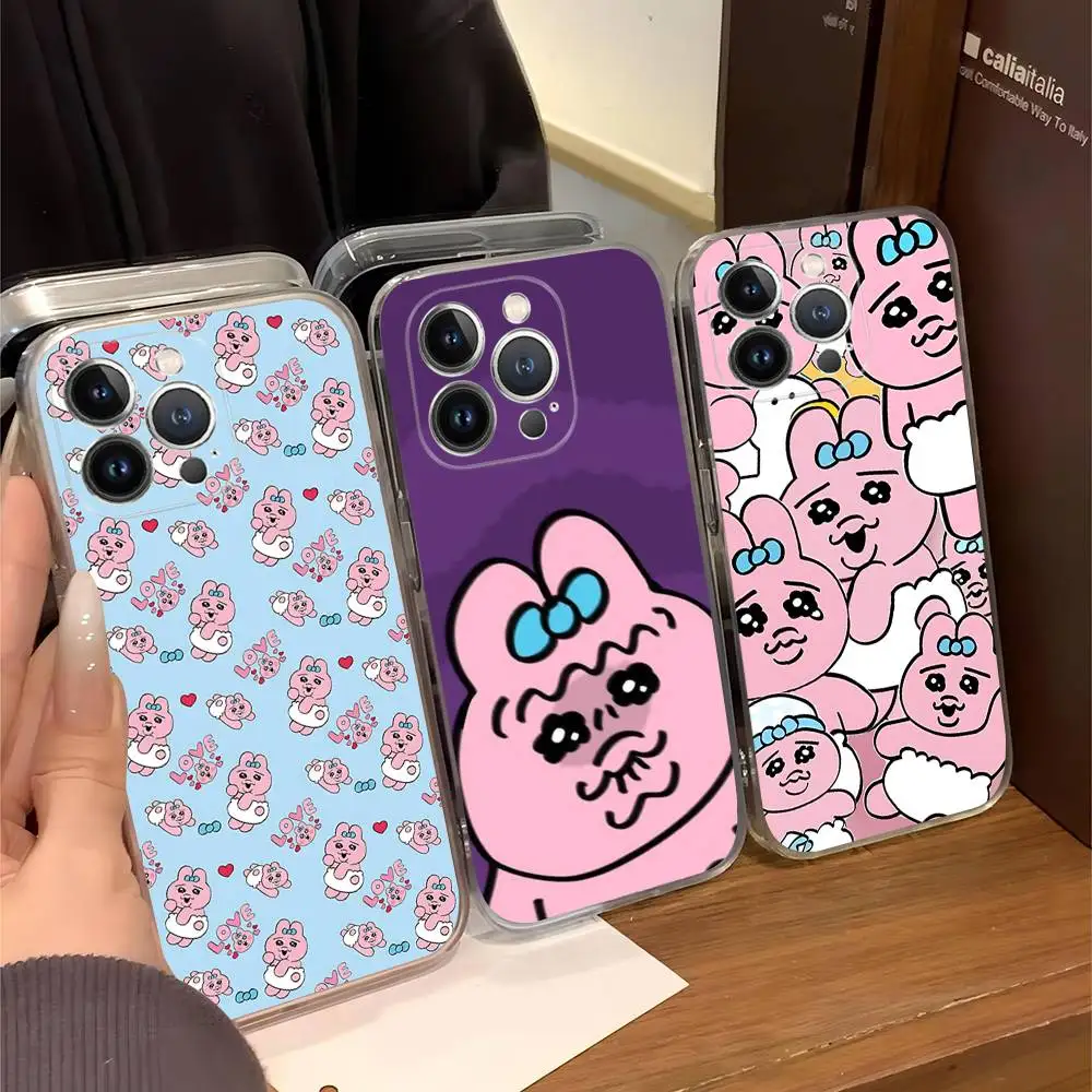 O-Opanchus dibujos animados u-usagis para IPhone 17 16 15 14 13 12 11 Pro Max Plus funda de teléfono de silicona de alta gama