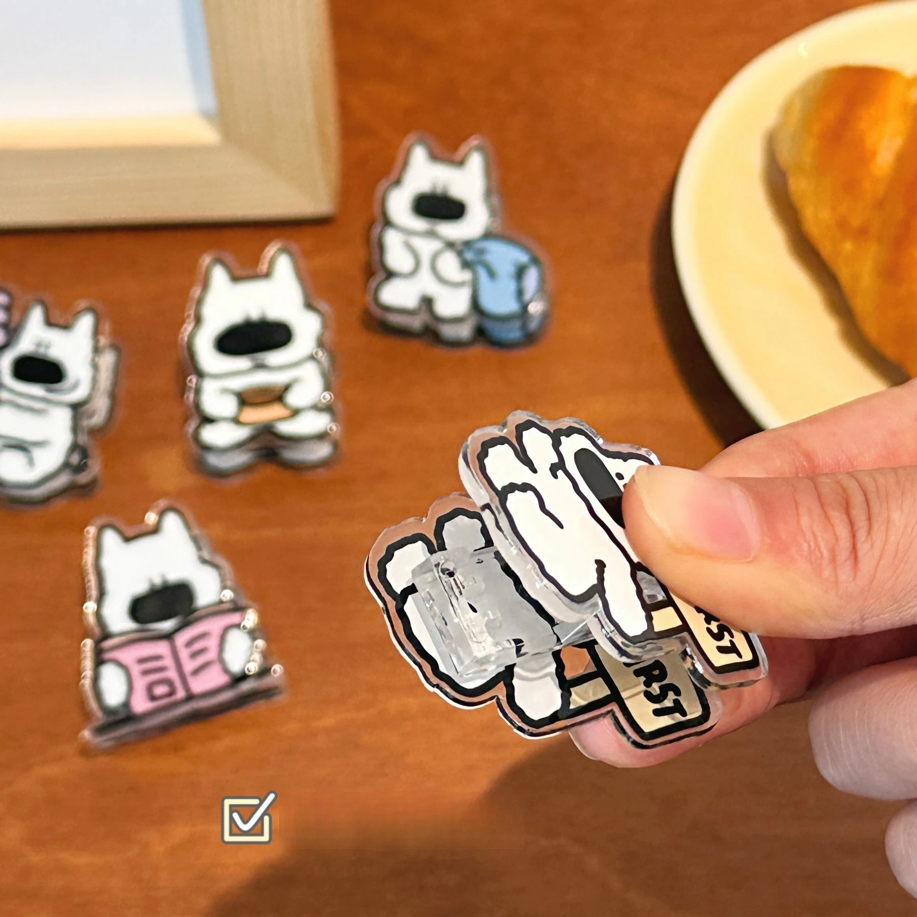 8 pçs/set bonito ocidental highland cão memo clipe dos desenhos animados decorativo presente clipe acrílico estudante exame clipe de papel