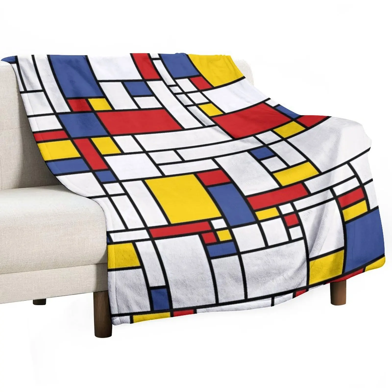 

Piet Mondrian Abstract Pop Art 1960s Red Blue Yellow Rectangles Throw Blanket wednesday Blankets For Sofas Blankets