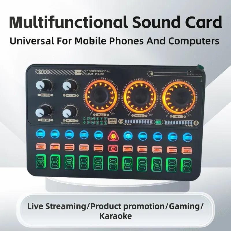 

SK900 Sound Card Mixer Live Equipment Mobile Phone Computer USB External Multi-Function Sound Card