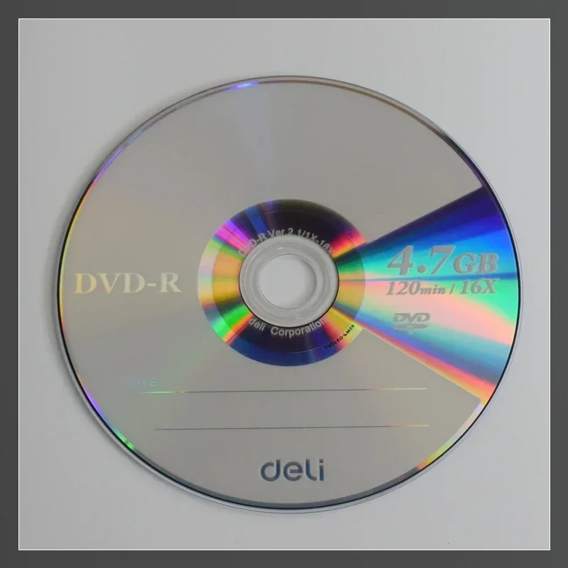 4PCS/LOT Deli 3724 DVD-R Blank Disc Recordable DVD Single Chip Recordable Digital Versatile 4.7GB/120min/16x DVD-R Disc