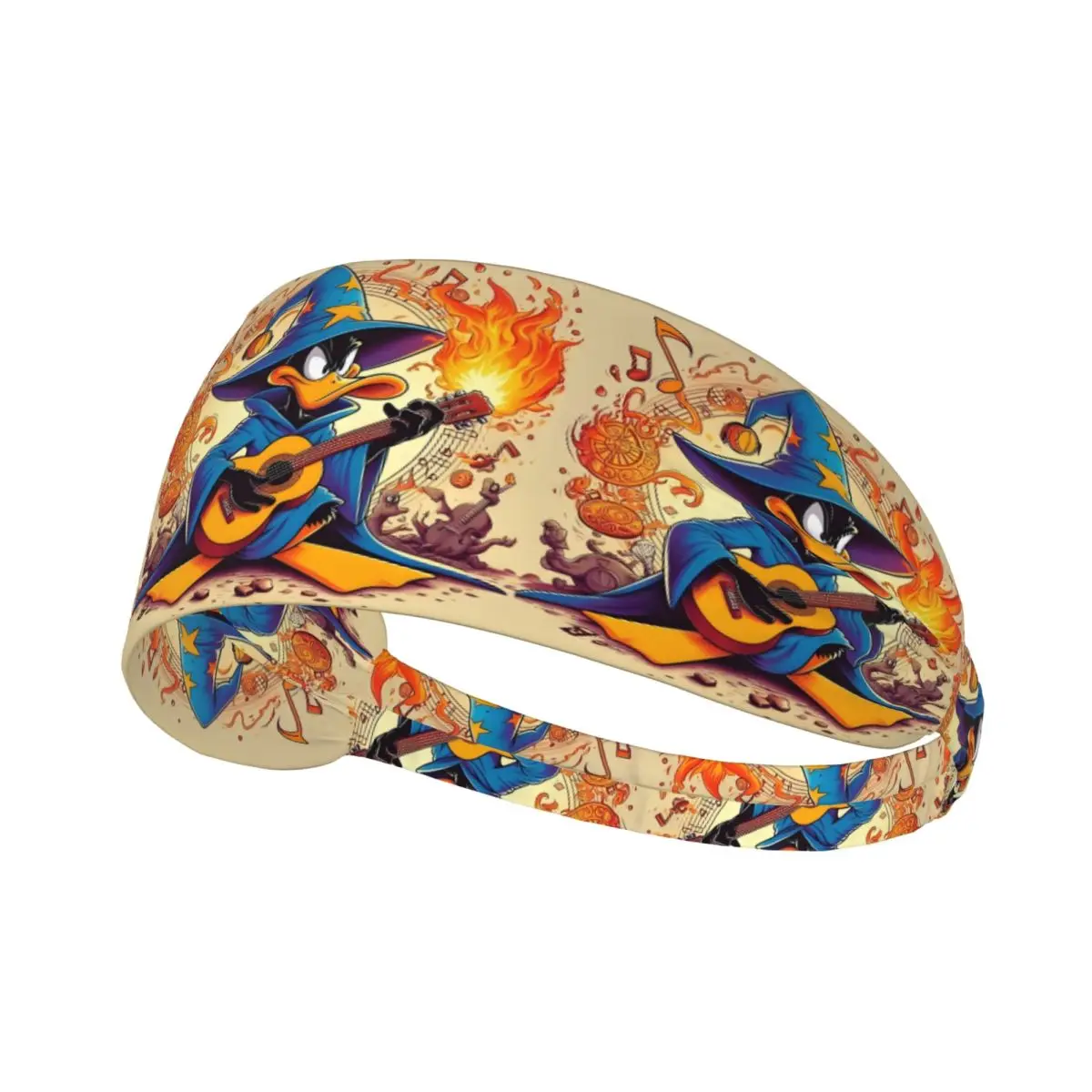 

Custom Daffy Duck Cartoon Sweatband Women Men Moisture Wicking Anime Cute Funny Workout Headband for Running