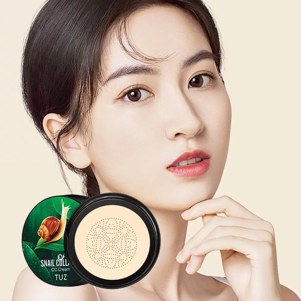 Mushroom Air Cushion Lekki korektor BB Cream Snail CC Foundation Nie twarz Długotrwały utrata makijażu kolagenowego Easy Cre X7T1