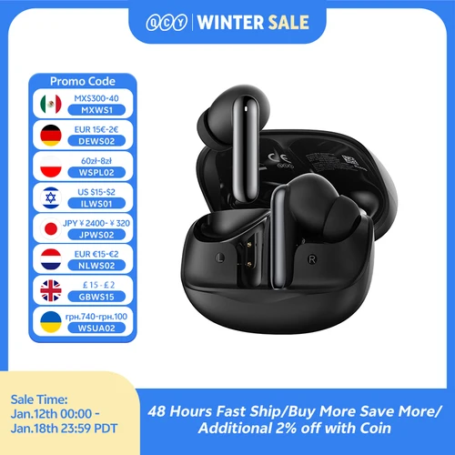 QCY Melobuds N50 ANC Auriculares inalámbricos Bluetooth 5.4 Cancelación activa de ruido 6 micrófonos Auriculares con llamadas claras Conexión multipunto