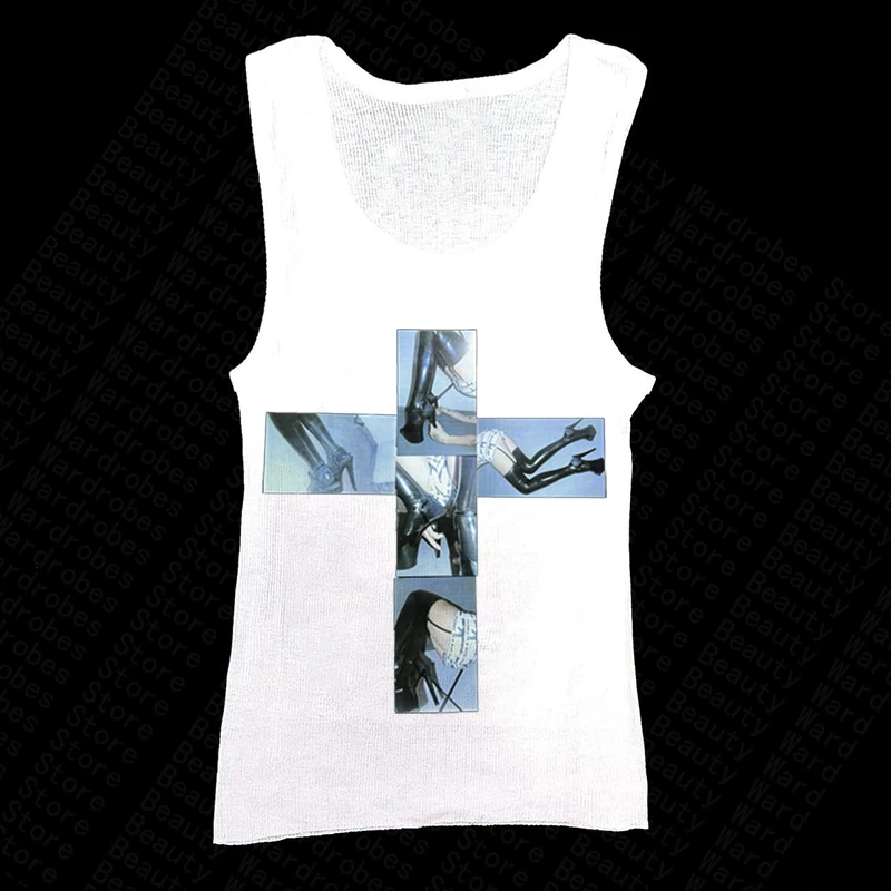 2025 neue Druck 2000 s Y2k Tops Gothic Emo Mädchen Femme Vintage Streetwear Y2k Tank Top Leibchen T-shirt Frauen Sommer ärmellos