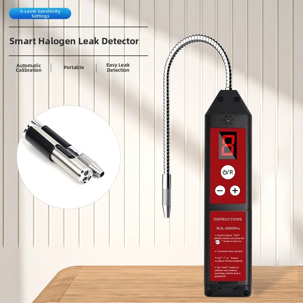 WJL-6000pro Halogen Leak Detection Tool for Automotive Air Conditioning and HVAC Systems with Visual and Sound Indicators