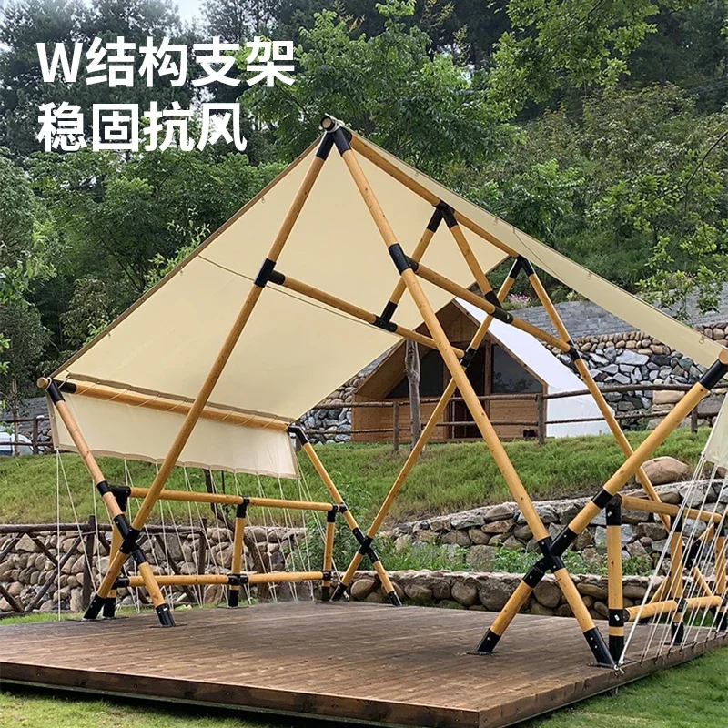 Custom Internet celebrity camp Triangle Hotel W-Canopy Professional Outdoor Restaurant Rooftop  Tent Rainproof Windproof