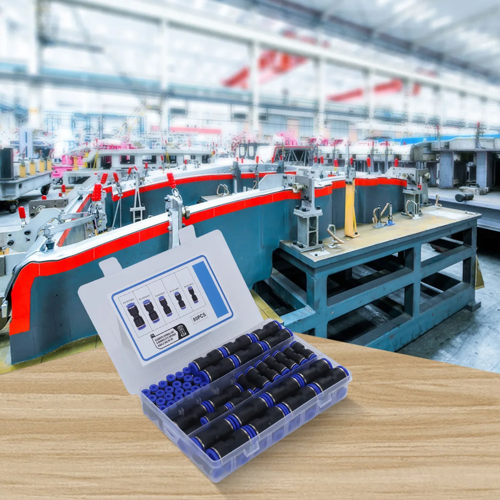 For Air Or Fluid Transport 20x13x4cm Push Connectors PU Plastic Connectors Made Of PU And Plastic Total 80 Pieces