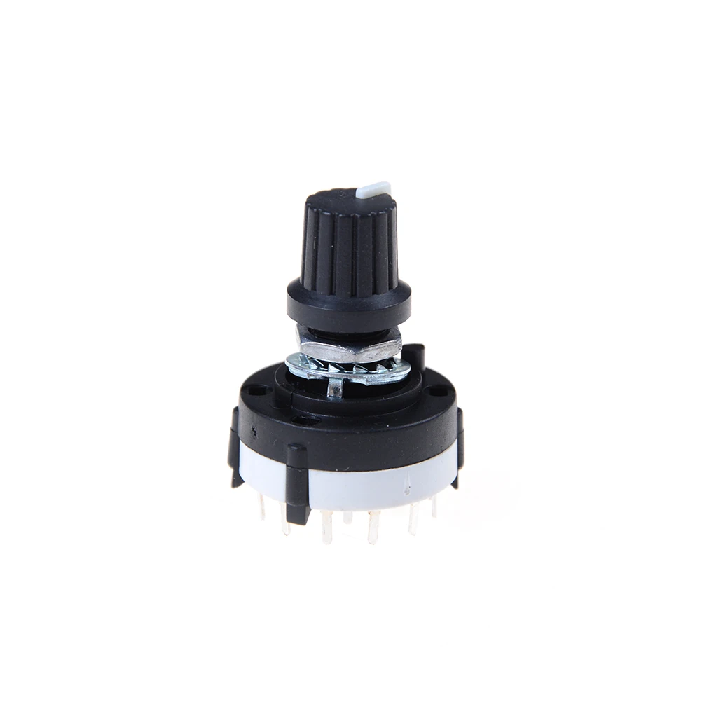 3P4T 3 Pole 4 Position Single Wafer Band Selector Rotary Switch Black Panel Wire 3 Pole 4 Way PCB Mount Rotary Switch