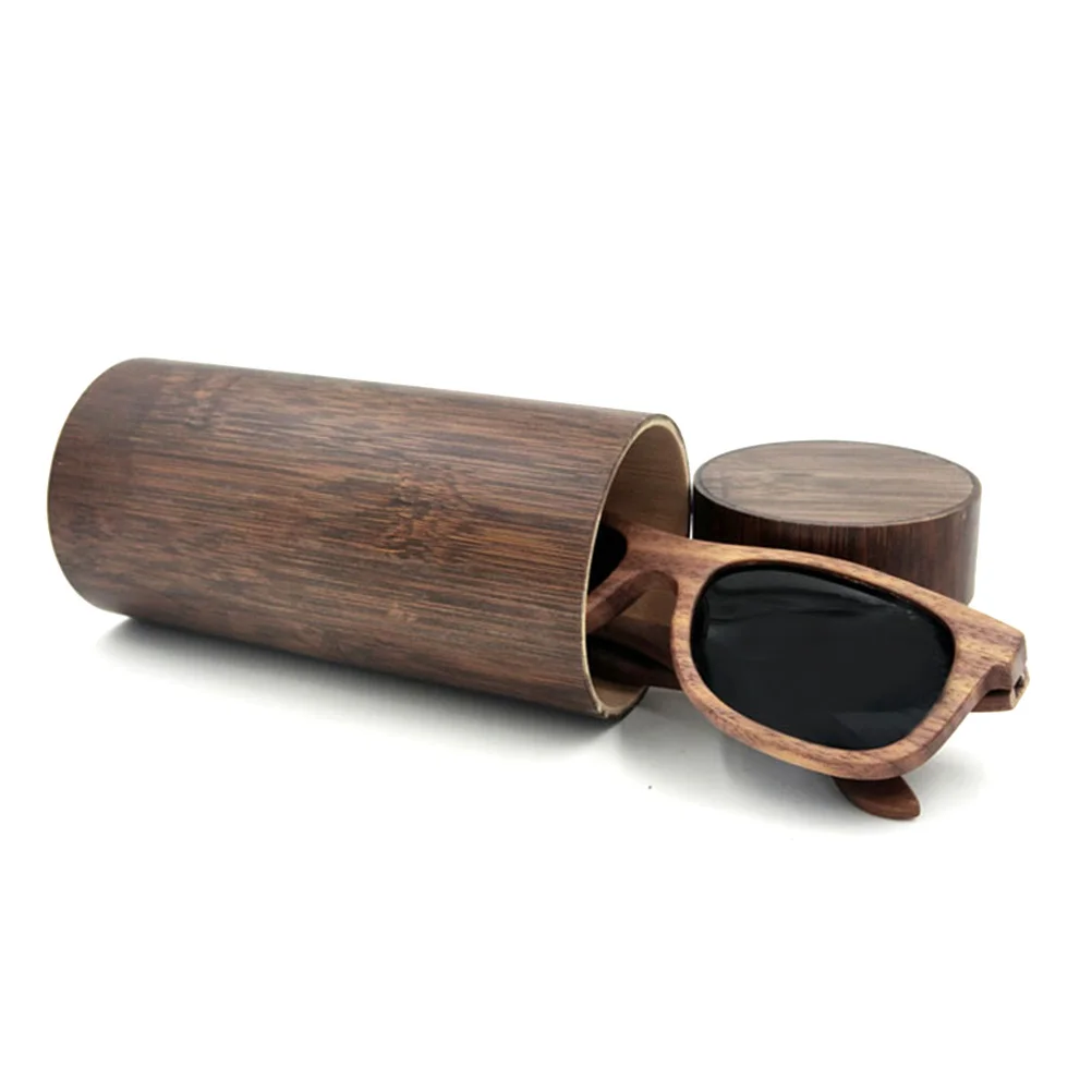 

Bamboo Glasses Box Durable Lightweight Portable Sunglasses Case Cylinder Container for Eyewear Storage Display Vintage