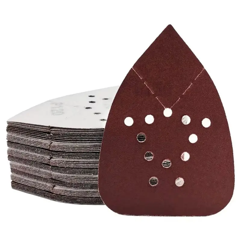 M12K-Mouse Sanding Pads 60 Pack,Mouse Sander Sandpaper Assortment, 12 Hole Hook And Loop Detail Sander Pads