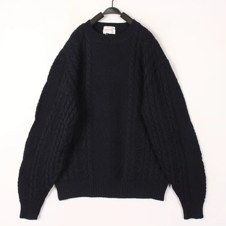 

Vintage Autumn Winter Hand Knitted Wool Sweater Women's Open Cardigan Bean Hollow out Design Warm Thi Long Sve round Ne