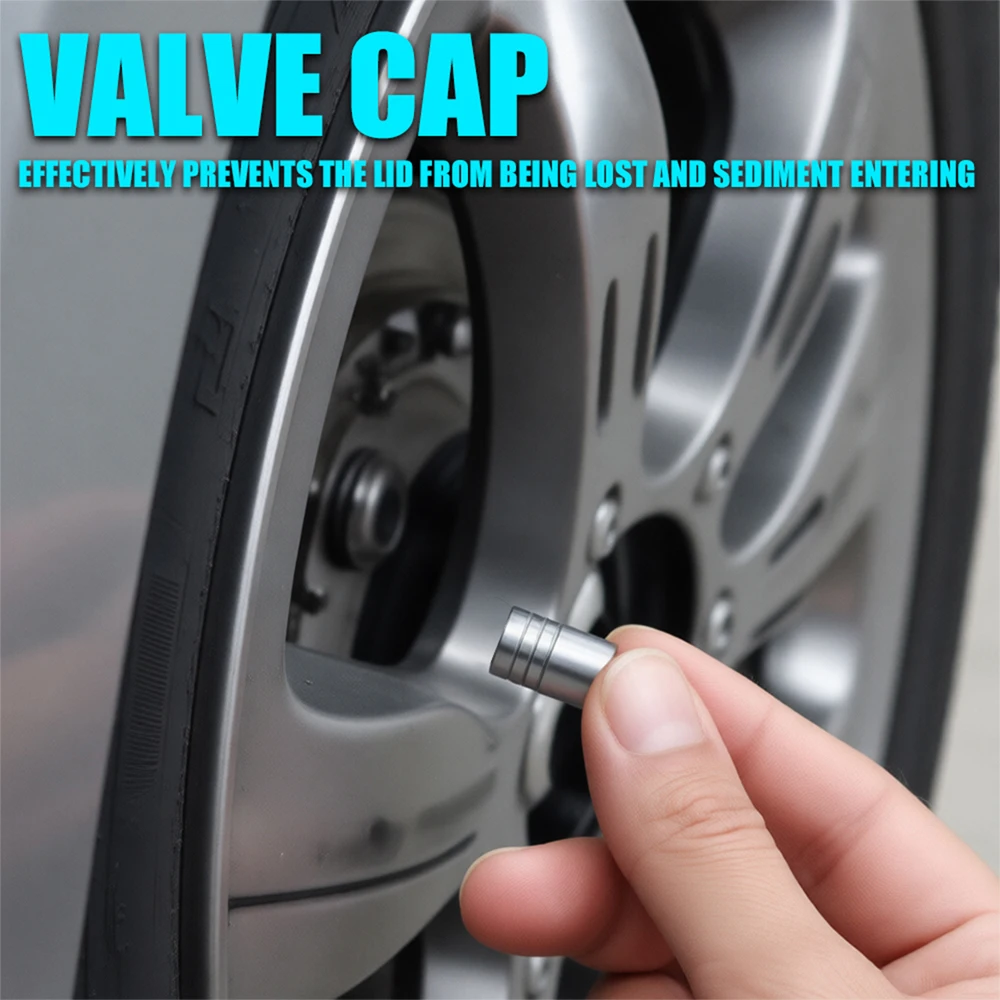 4Pcs Alloy Metal Tire Valve Caps Leak‑Proof Rubber Inner Ring Dust Cover For Tesla Model Y L 2026 Exterior Protect Accessories