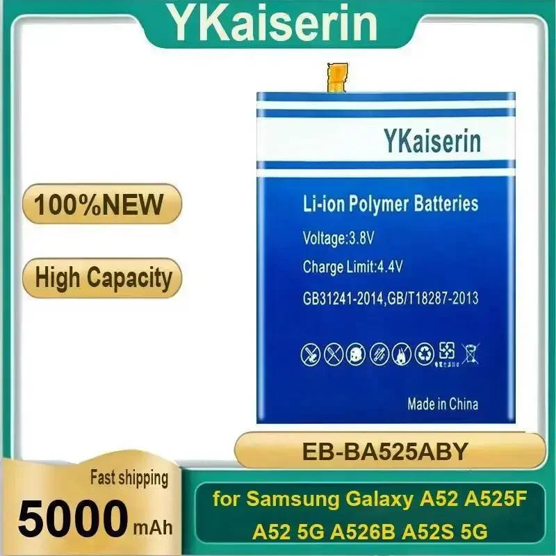 Long Lasting For Samsung Galaxy A52 A525F A52 5G A526B A52S 5G 5000mAh Mobile Phone Battery EB-BA525ABY